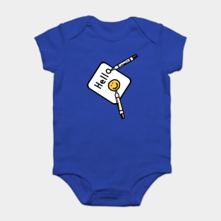 Hello Sign with Marker Pens Baby Bodysuit